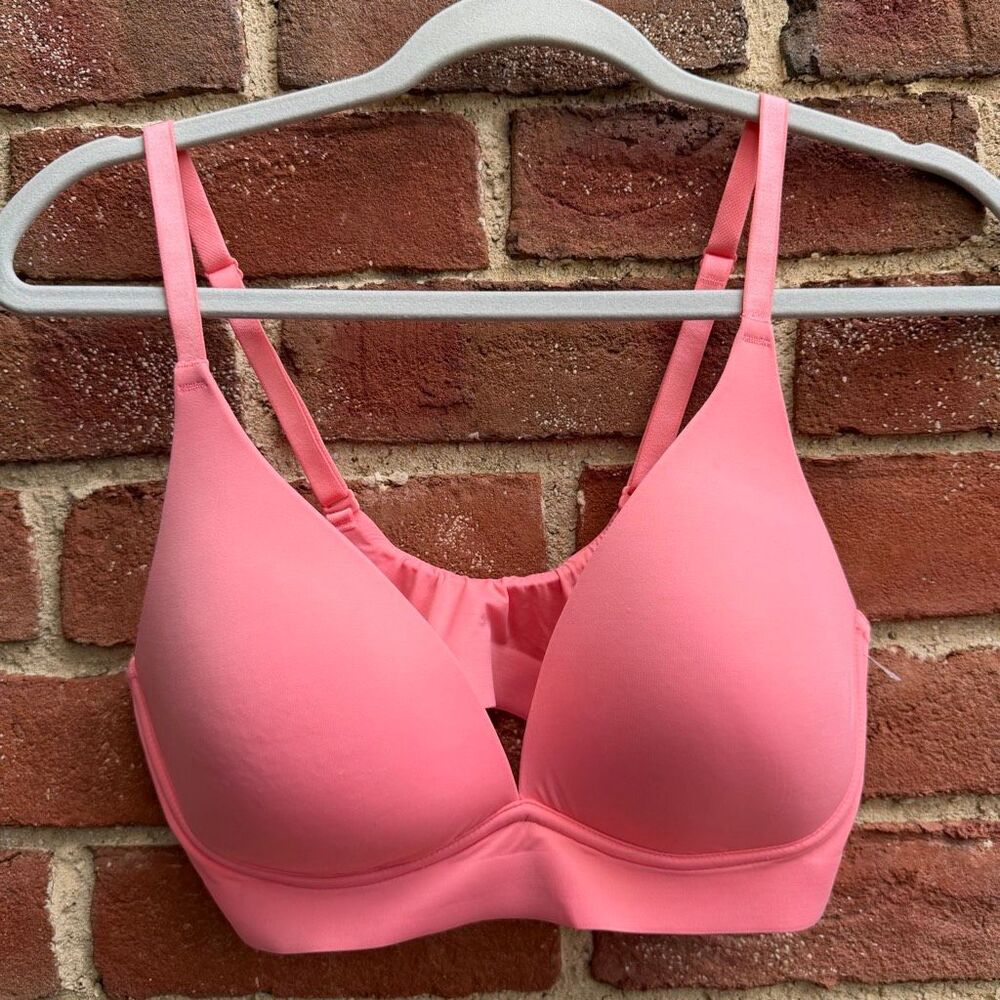 Soma Enbliss Luxe Plunge Wireless Adjustable Strap Bralette Pink Medium NEW